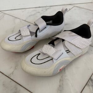Nike Superrep White Clip-in Cycling Shoe Men’s 9.5 active biking outdoor Velcro